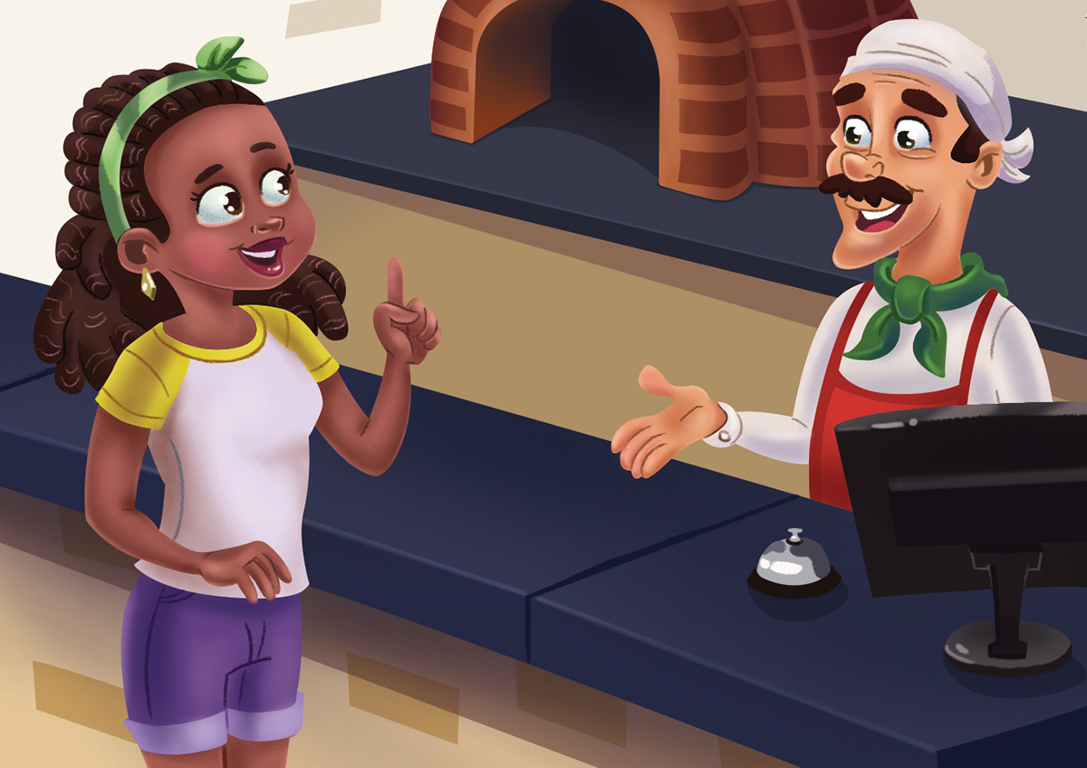 Ilustração Pizzaria Livro Didático