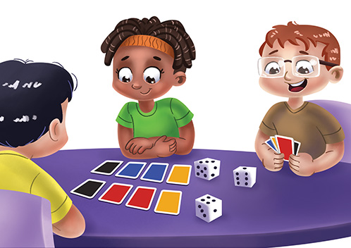Ilustração Didática Crianças Jogando