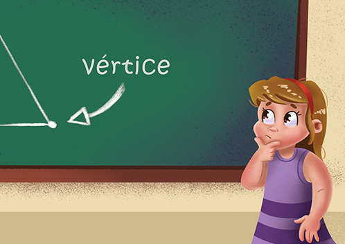 Desenho Didático Professora e Aluna em Sala de Aula